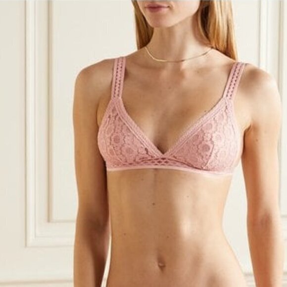 New Stella McCartney Mia Remembering Stretch-Lace Triangle Barbie Pink Blush Bra - Picture 1 of 12